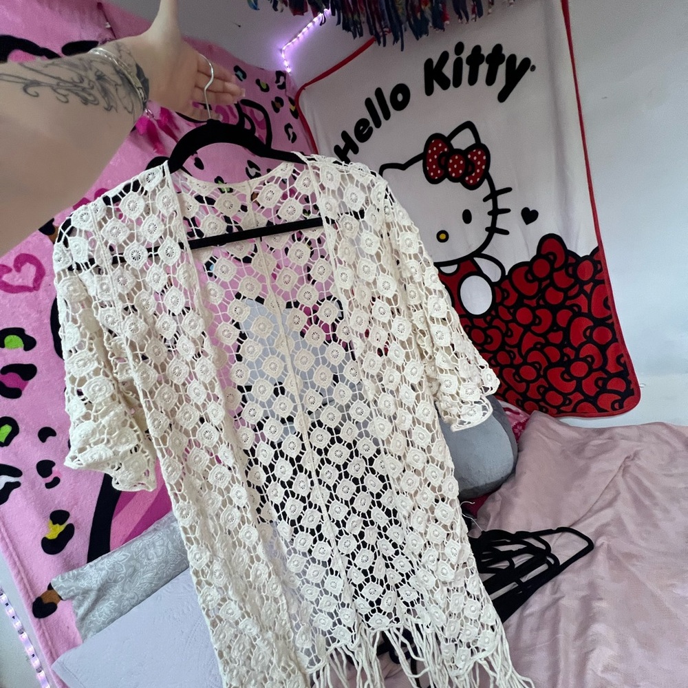 Cream Crochet Women's Jacket